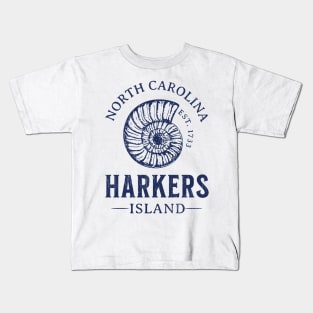 Harkers Island, NC Summertime Vacationing Seashell Kids T-Shirt